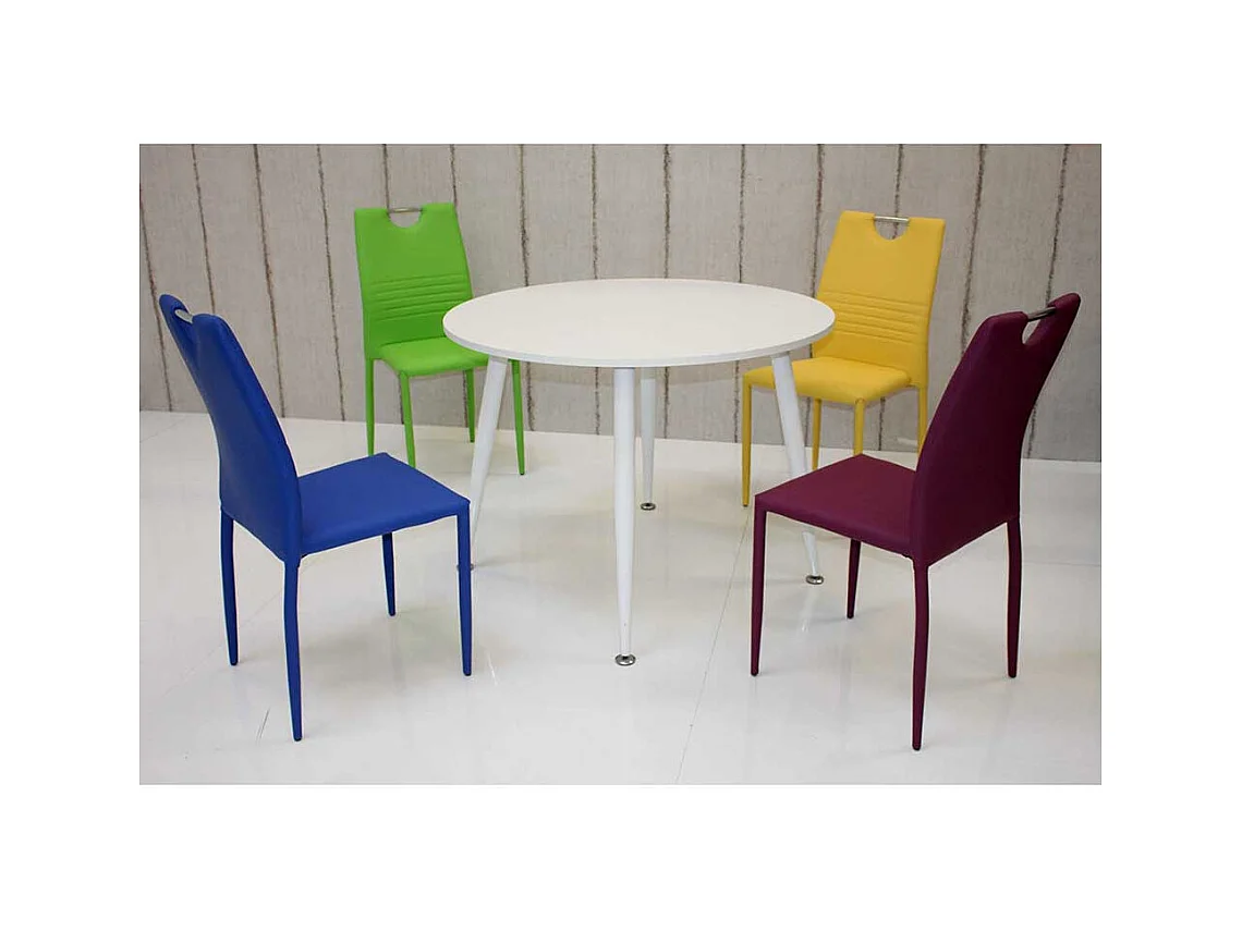 Stapelbare Stühle Kunstleder Gelb modernes Design (4er Set)