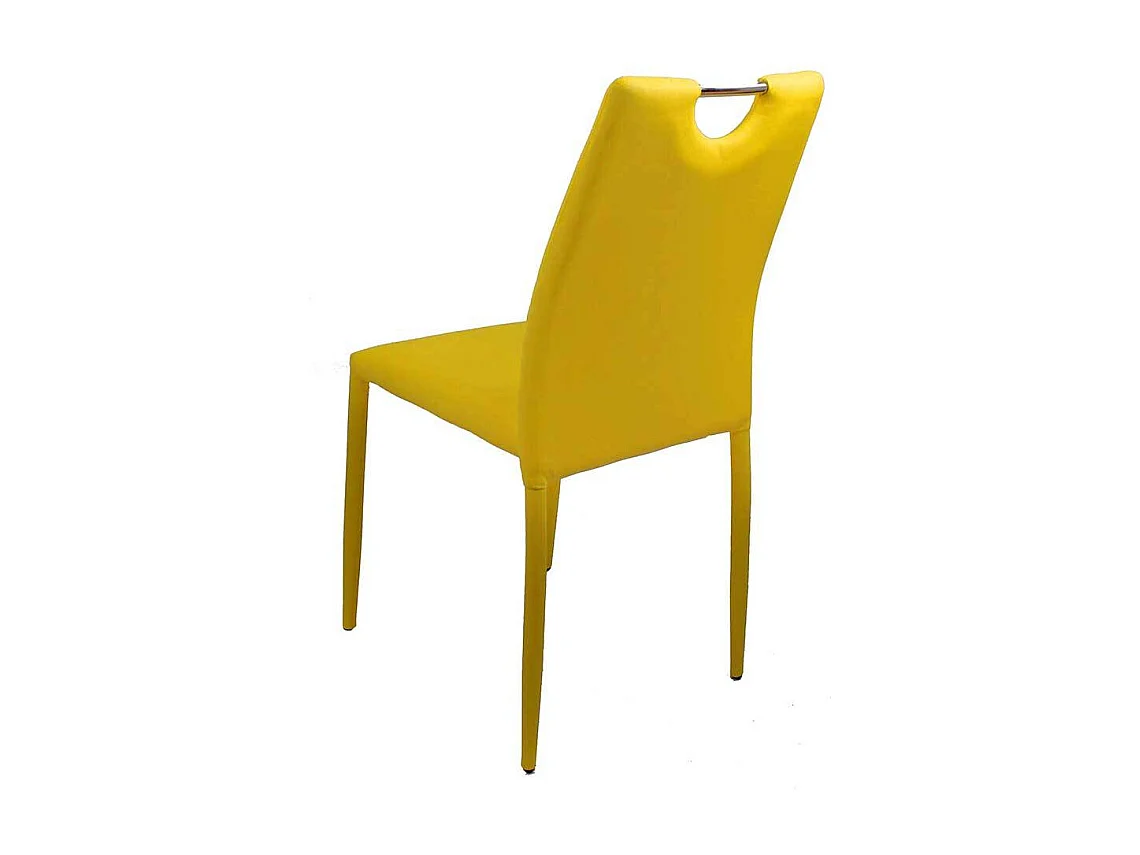 Stapelbare Stühle Kunstleder Gelb modernes Design (4er Set)