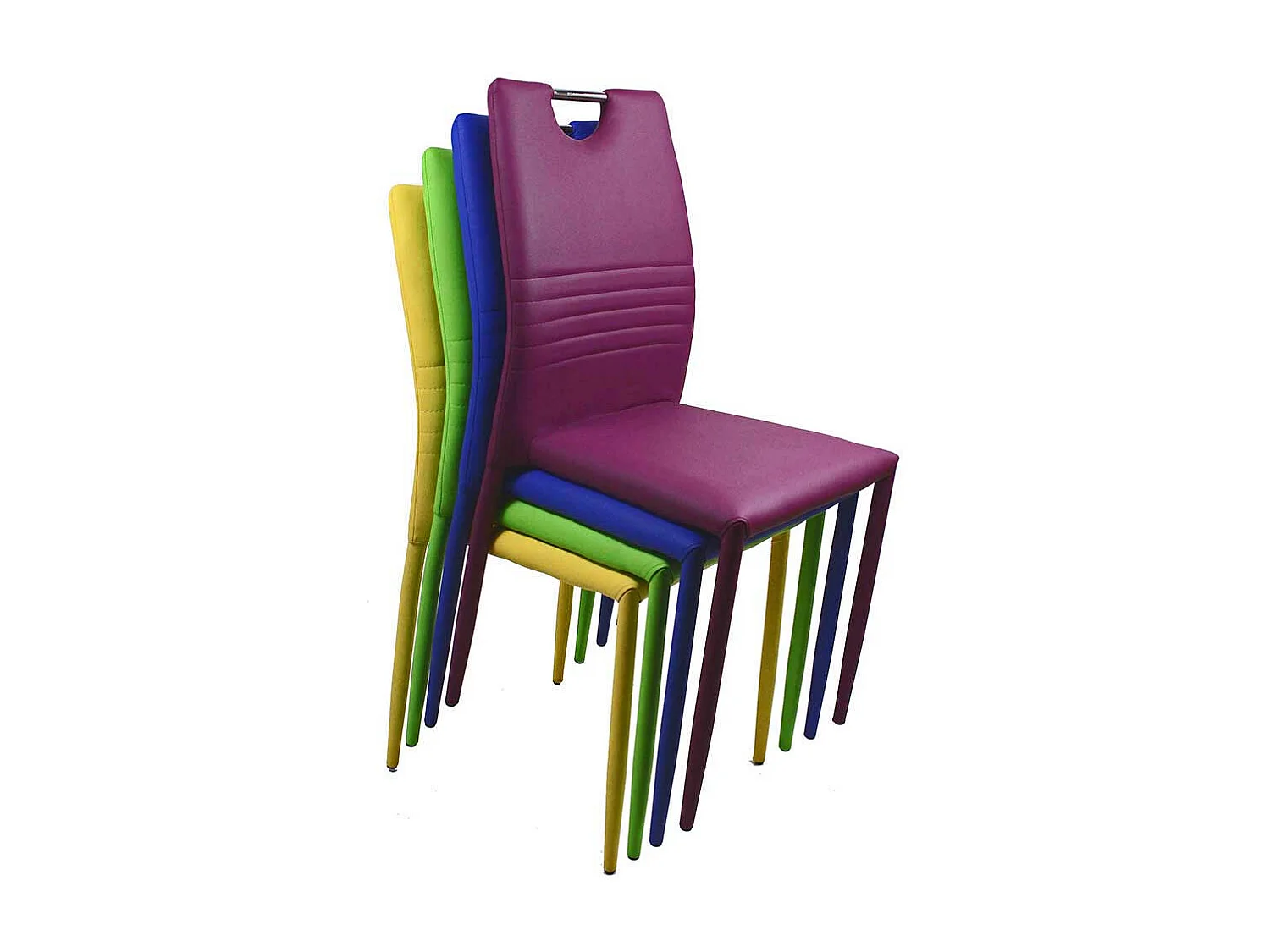 Stapelbare Stühle Kunstleder Gelb modernes Design (4er Set)