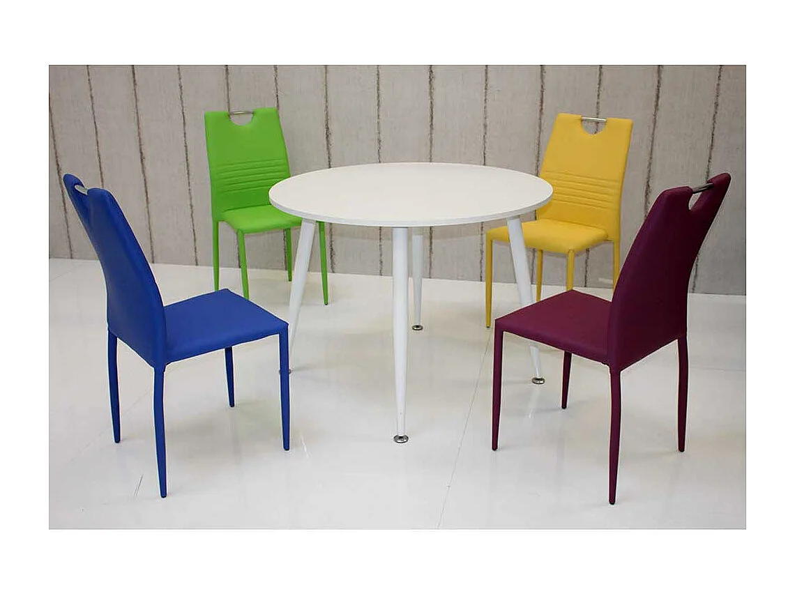 Stapelbare Stühle Kunstleder Gelb modernes Design (4er Set)