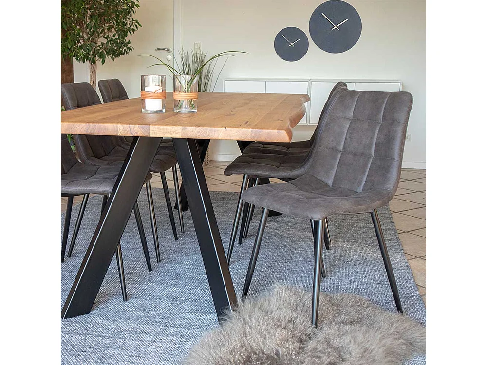 Esszimmerstühle in Dunkelgrau und Schwarz modern (2er Set)