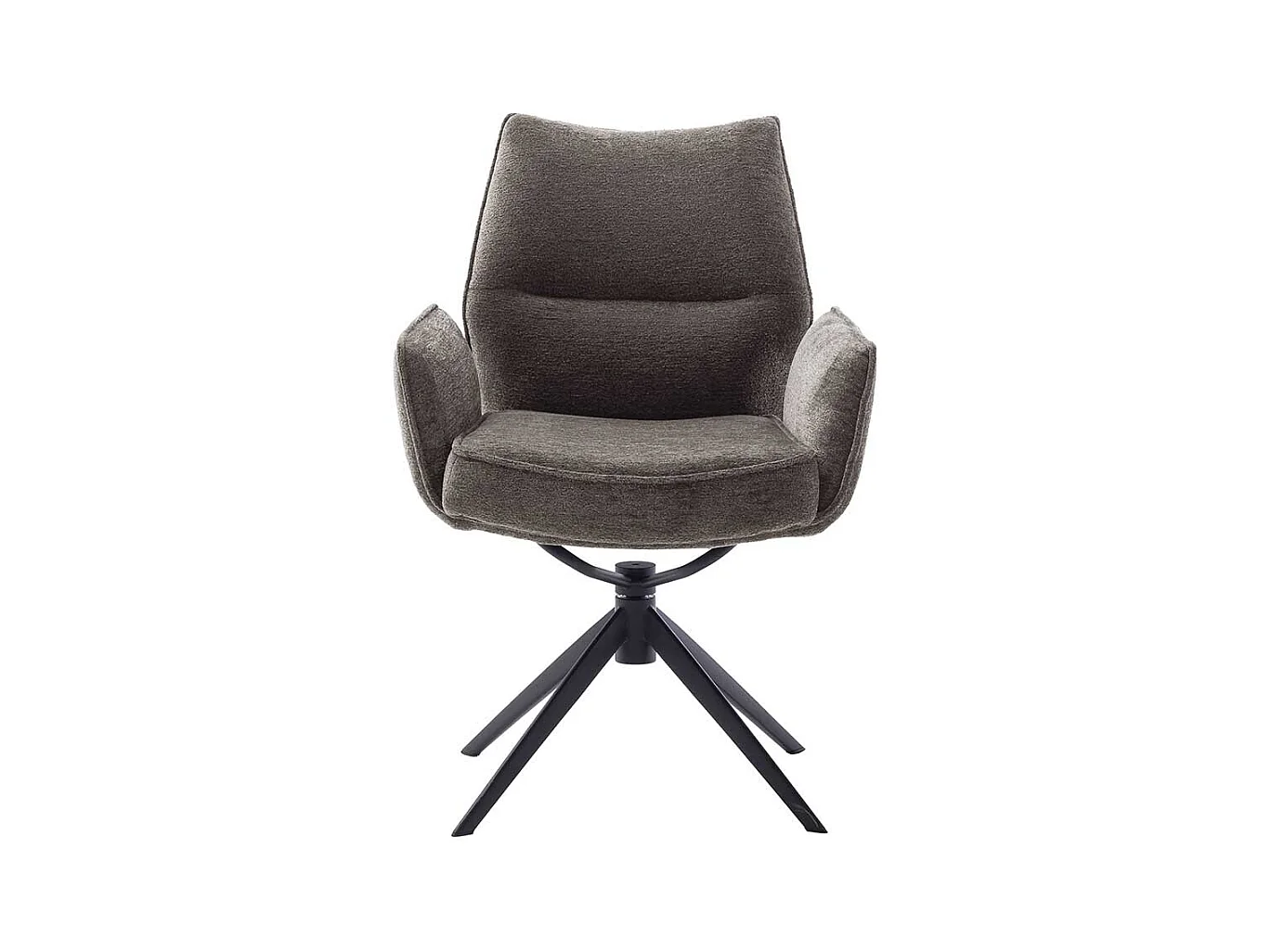 Armlehnstuhl Stuhl Küche aus Chenillegewebe mit Gestell aus Metall (2er Set)