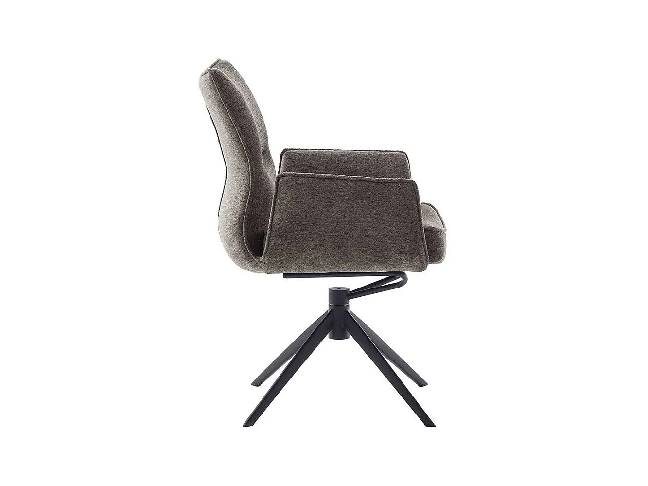 Armlehnstuhl Stuhl Küche aus Chenillegewebe mit Gestell aus Metall (2er Set)