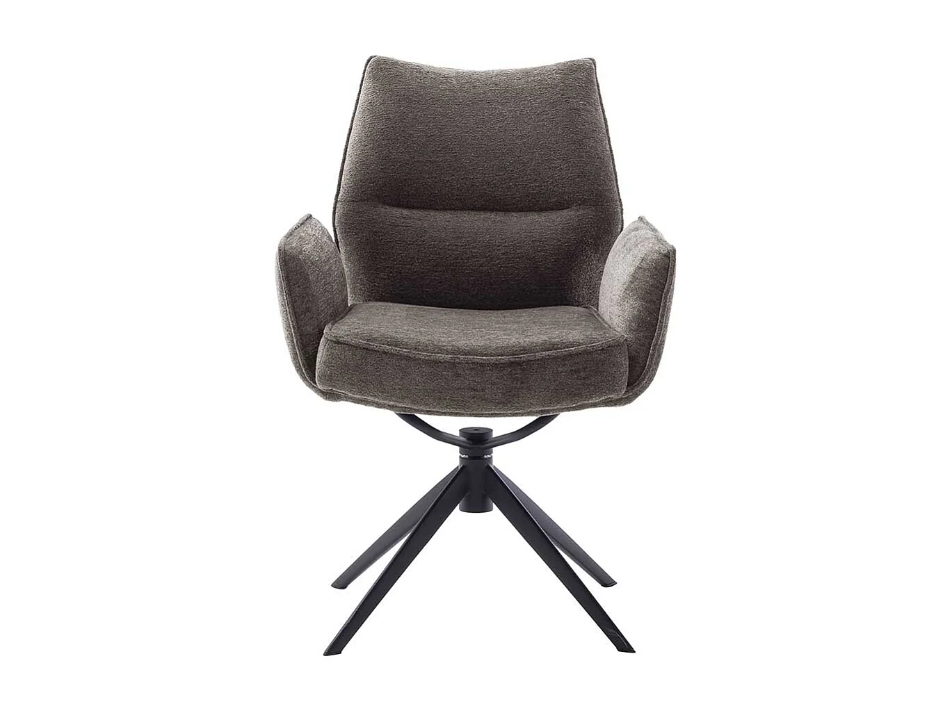 Armlehnstuhl Stuhl Küche aus Chenillegewebe mit Gestell aus Metall (2er Set)