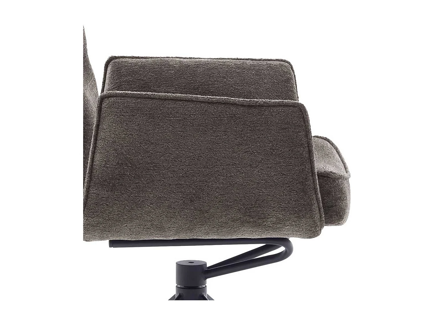 Armlehnstuhl Stuhl Küche aus Chenillegewebe mit Gestell aus Metall (2er Set)