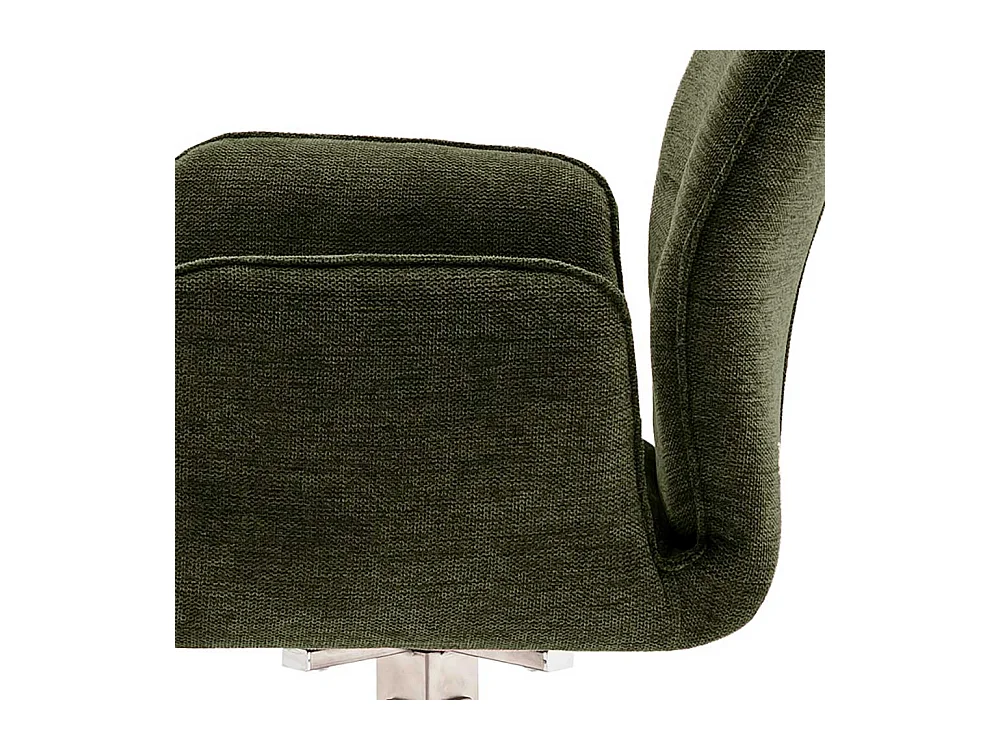 Esszimmerarmlehnstuhl Oliv aus Chenillegewebe Edelstahl (2er Set)