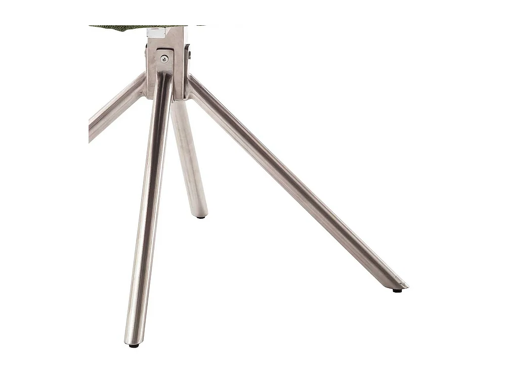 Esszimmerarmlehnstuhl Oliv aus Chenillegewebe Edelstahl (2er Set)