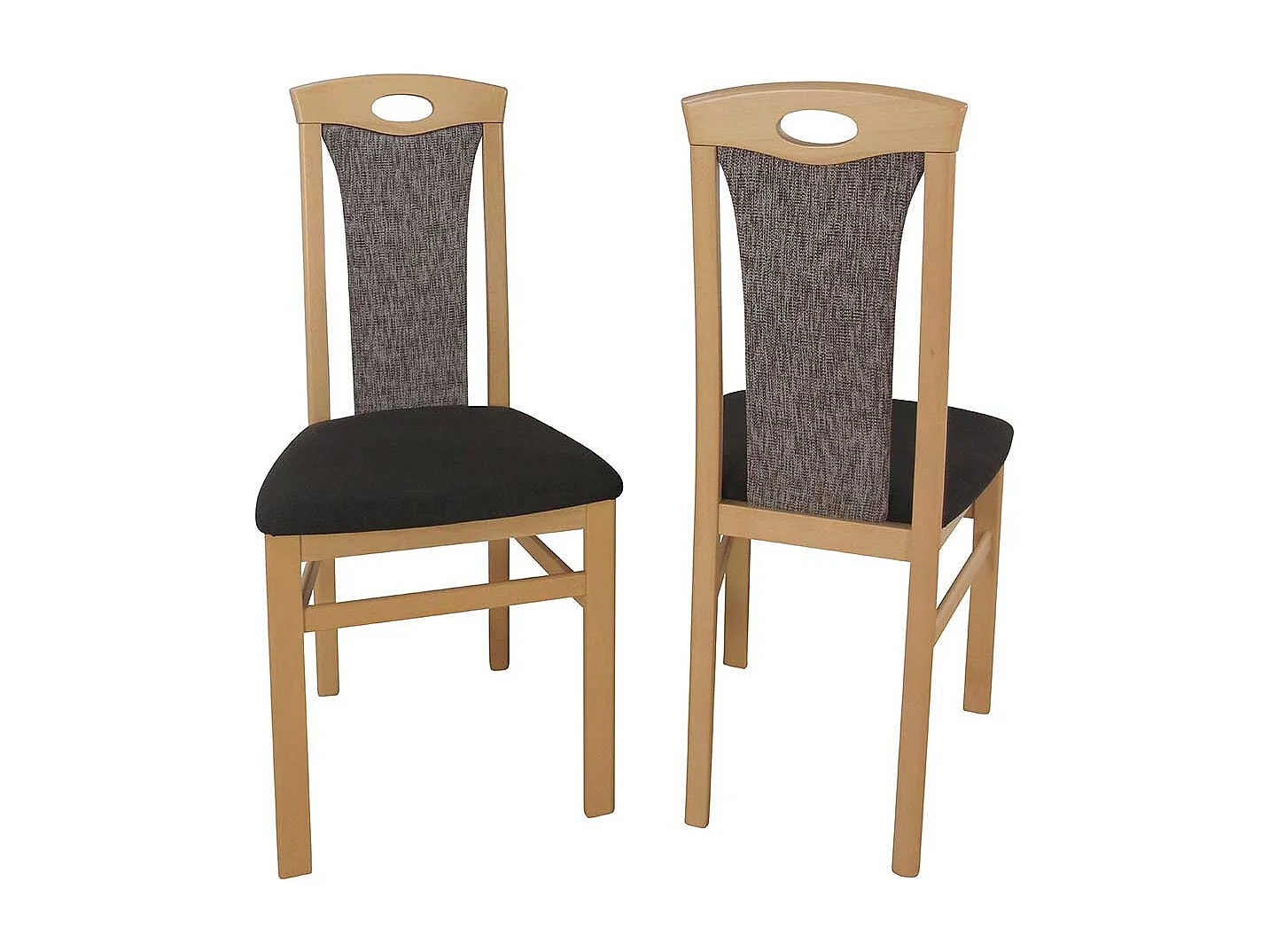 Esszimmerstuhl aus Buche Massivholz Braun Stoff (2er Set)