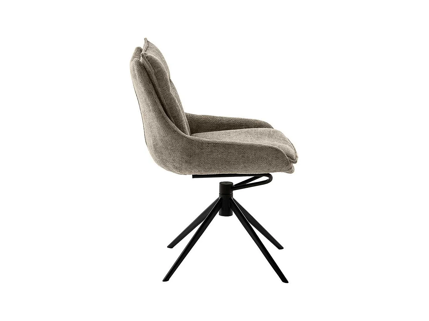 Polsterstuhl in Taupe Gestell aus Metall (2er Set)