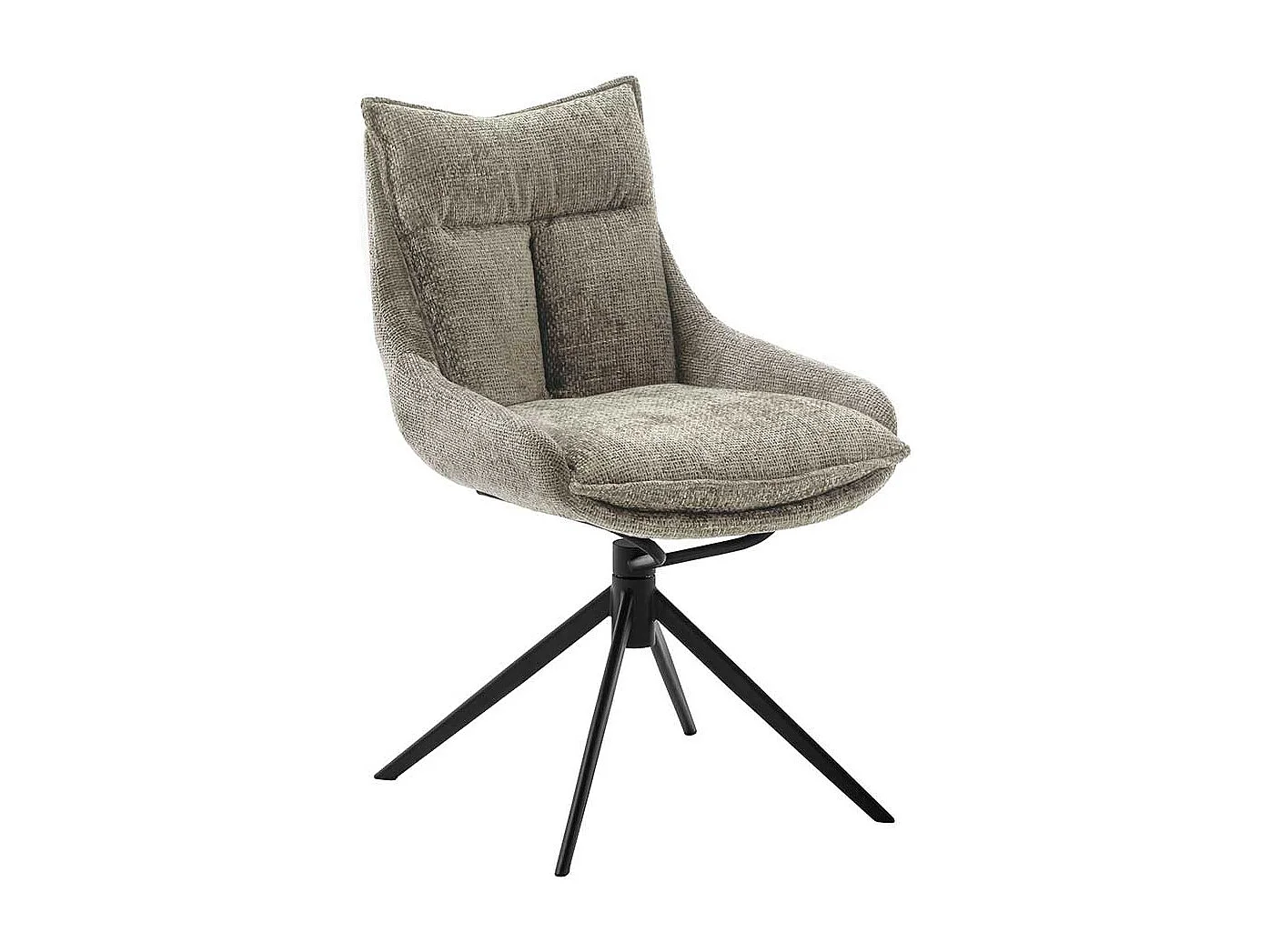 Polsterstuhl in Taupe Gestell aus Metall (2er Set)