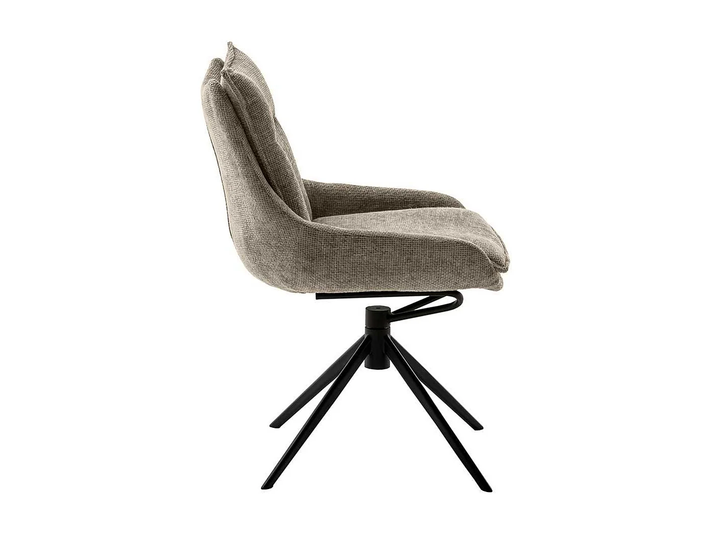 Polsterstuhl in Taupe Gestell aus Metall (2er Set)