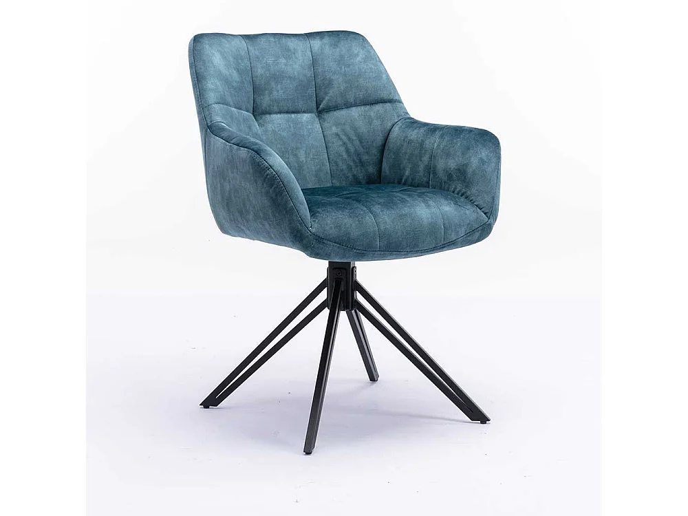 Polsterstuhl Set Esszimmer mit Armlehnen Gestell drehbar (2er Set)