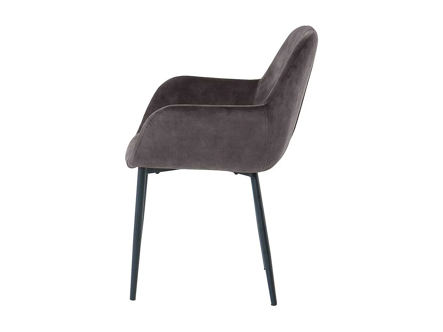 Stuhl Set Samt in Dunkelgrau und Schwarz Gestell aus Metall (2er Set)