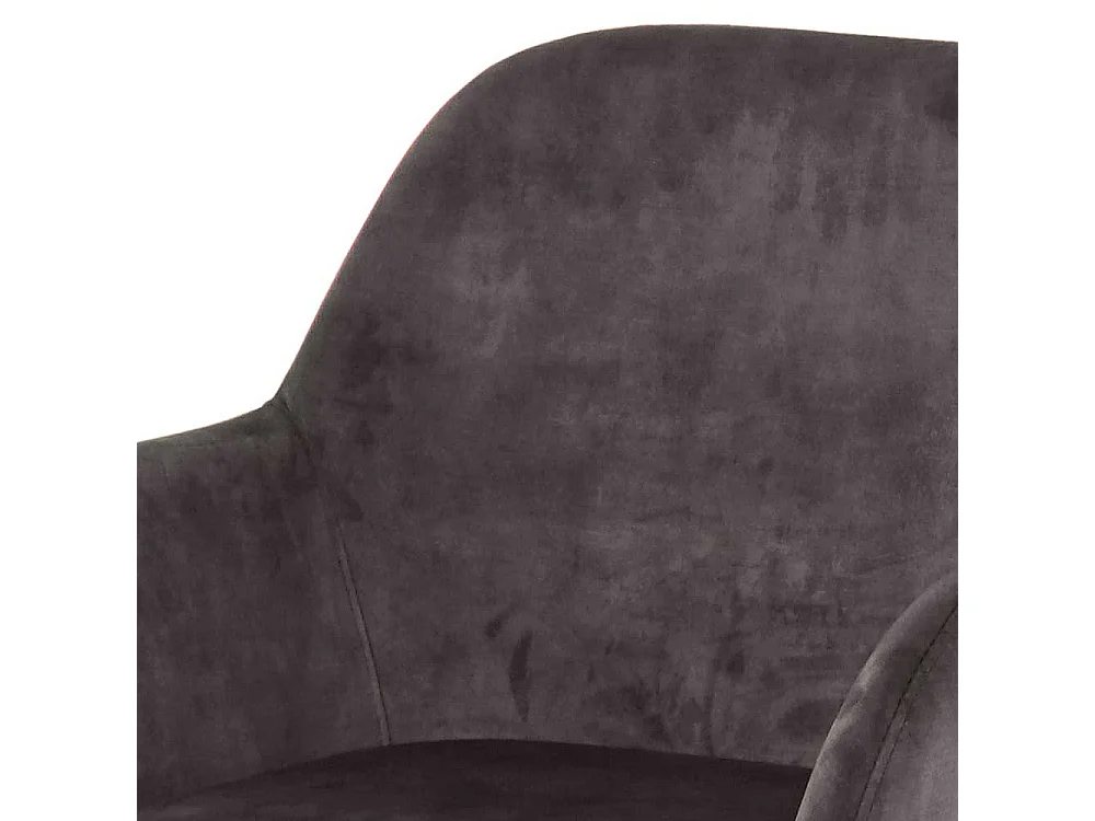 Stuhl Set Samt in Dunkelgrau und Schwarz Gestell aus Metall (2er Set)