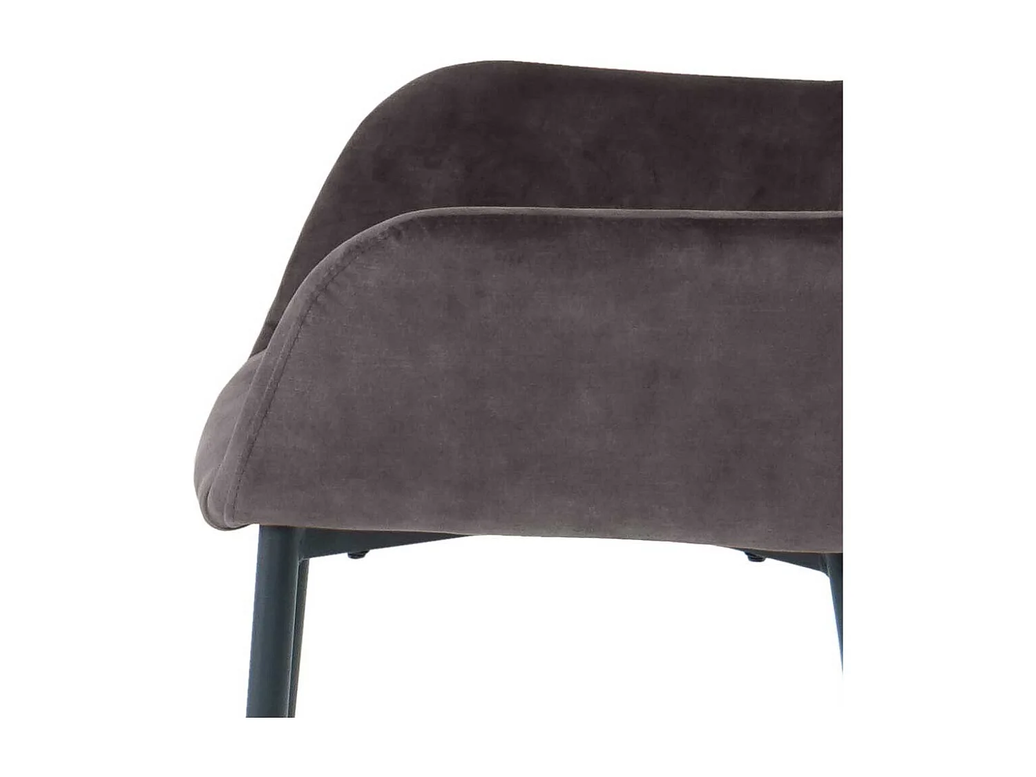 Stuhl Set Samt in Dunkelgrau und Schwarz Gestell aus Metall (2er Set)