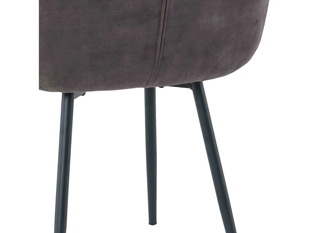 Stuhl Set Samt in Dunkelgrau und Schwarz Gestell aus Metall (2er Set)