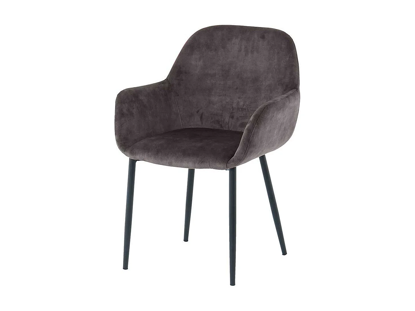 Stuhl Set Samt in Dunkelgrau und Schwarz Gestell aus Metall (2er Set)