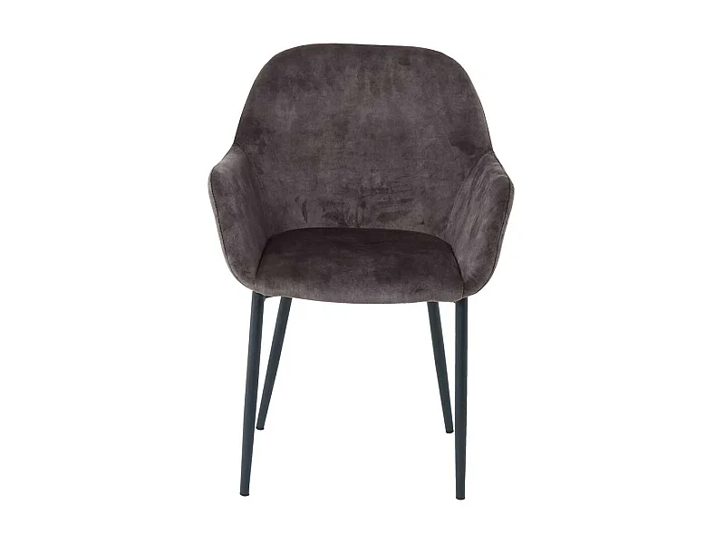 Stuhl Set Samt in Dunkelgrau und Schwarz Gestell aus Metall (2er Set)