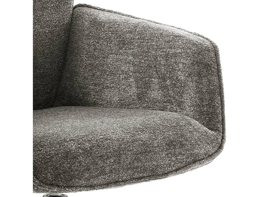 Polsterstuhl Armlehnstuhl in Cappuccino und Edelstahlfarben (2er Set)