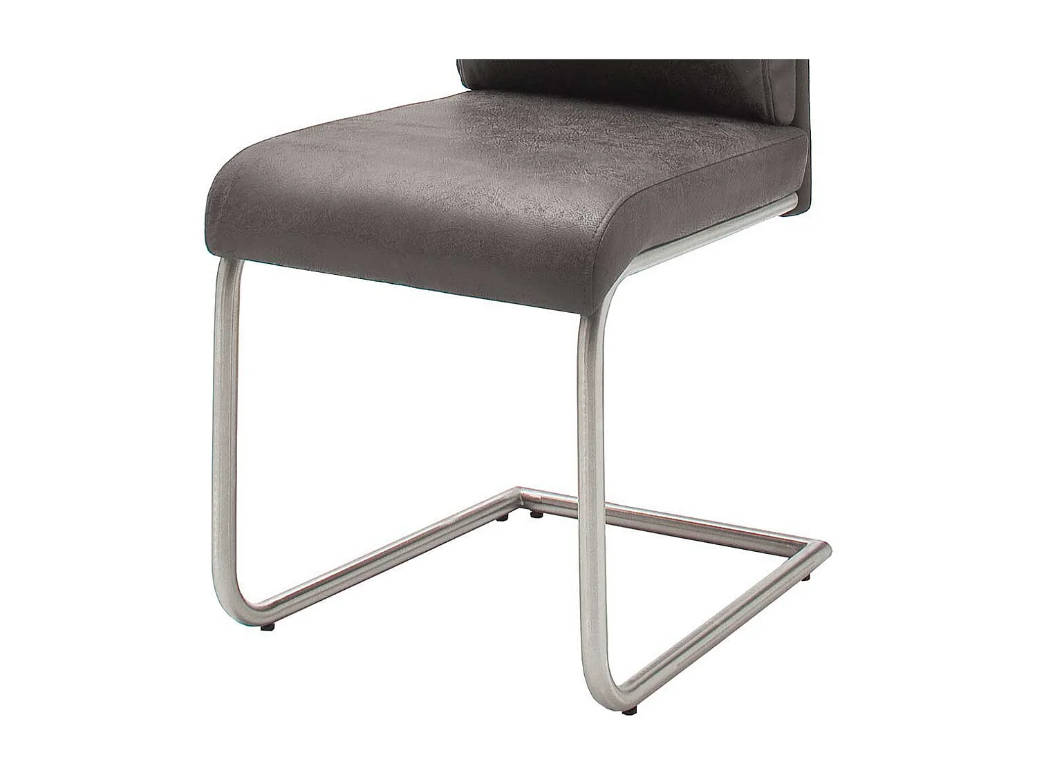 Schwingstuhl Set in Grau Microfaser Edelstahl (2er Set)