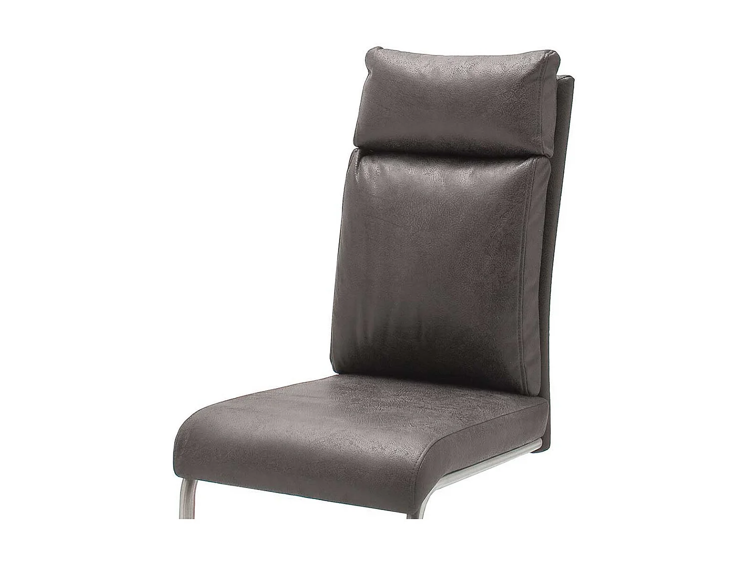 Schwingstuhl Set in Grau Microfaser Edelstahl (2er Set)