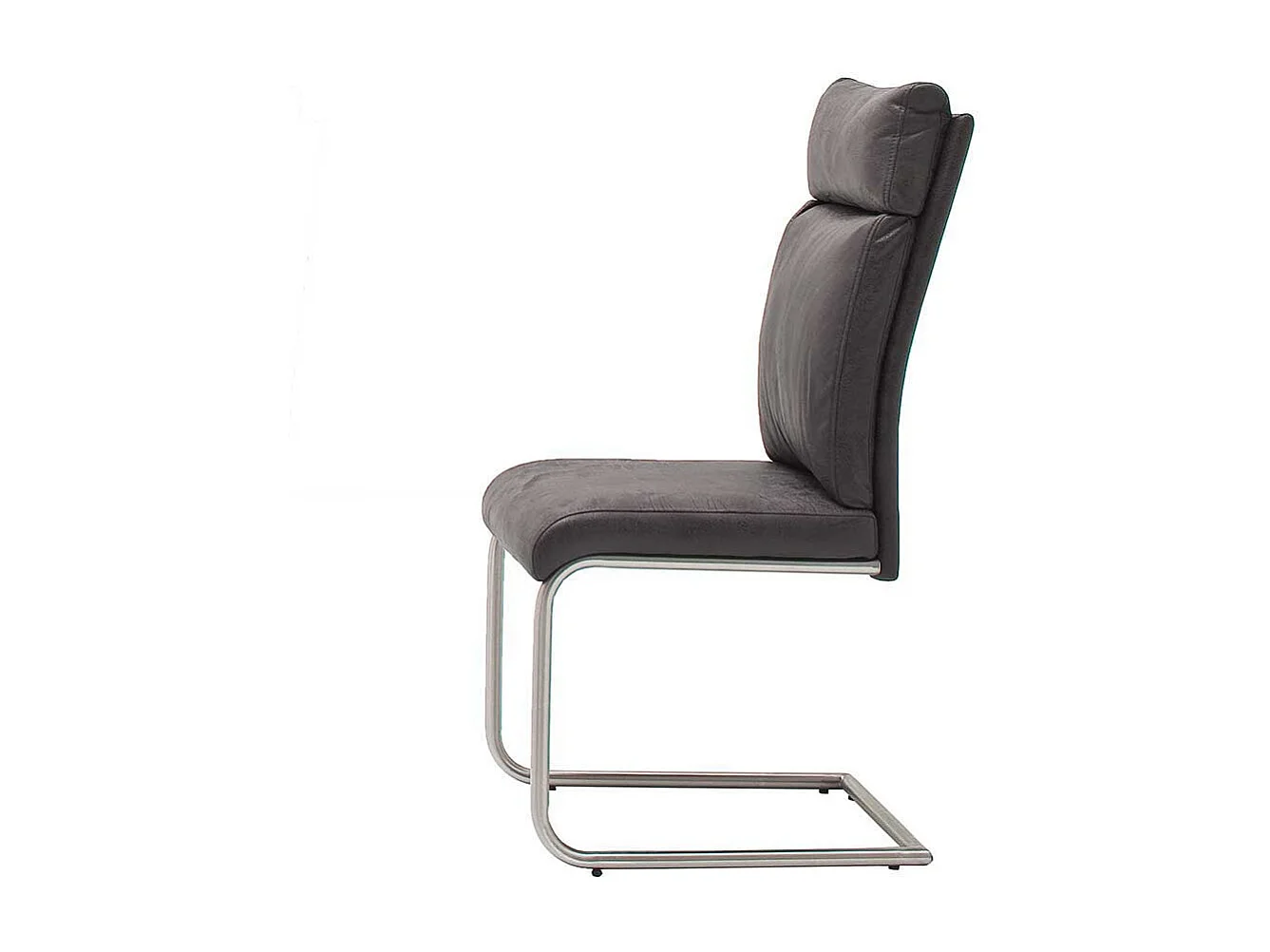 Schwingstuhl Set in Grau Microfaser Edelstahl (2er Set)