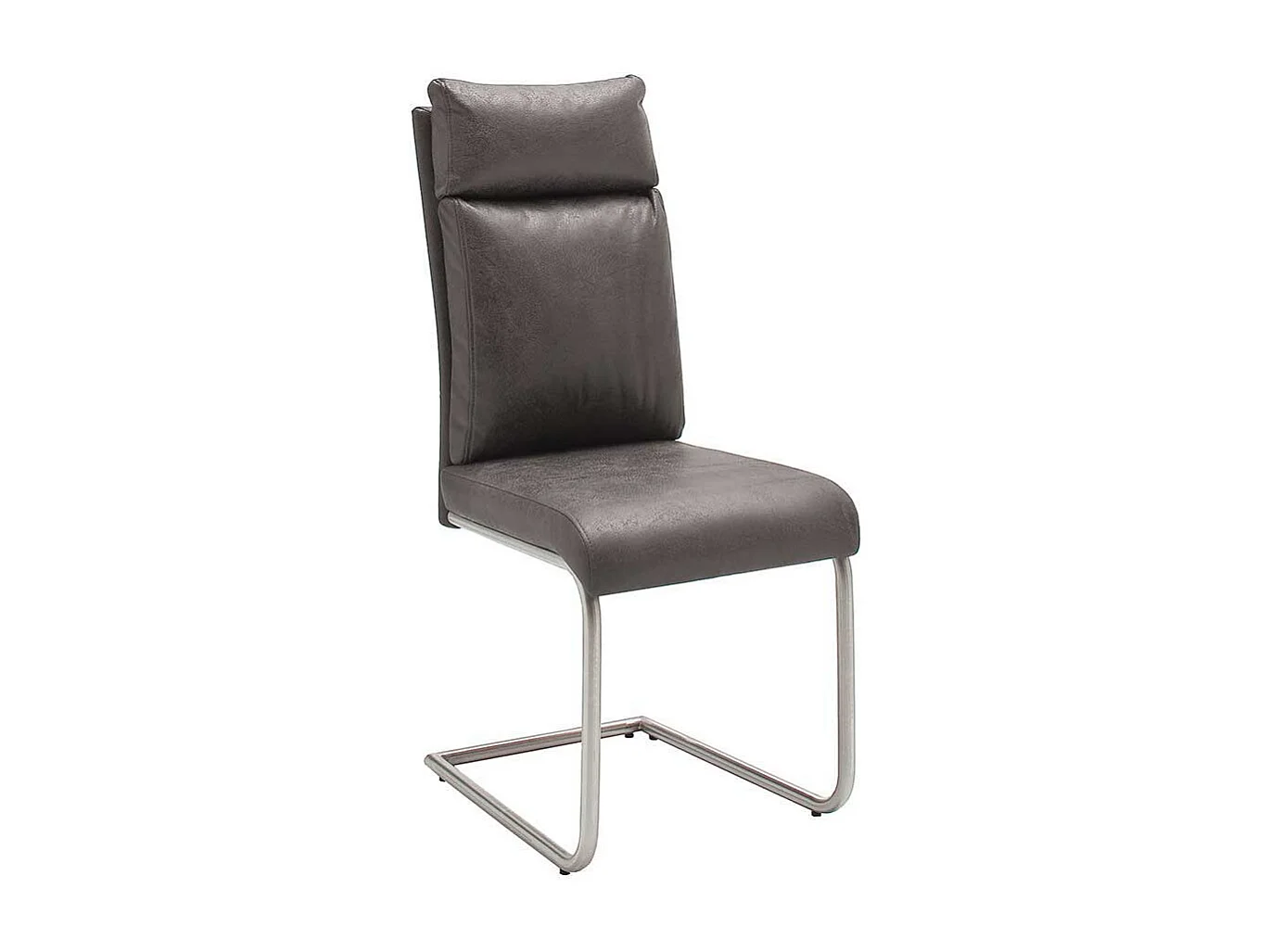 Schwingstuhl Set in Grau Microfaser Edelstahl (2er Set)