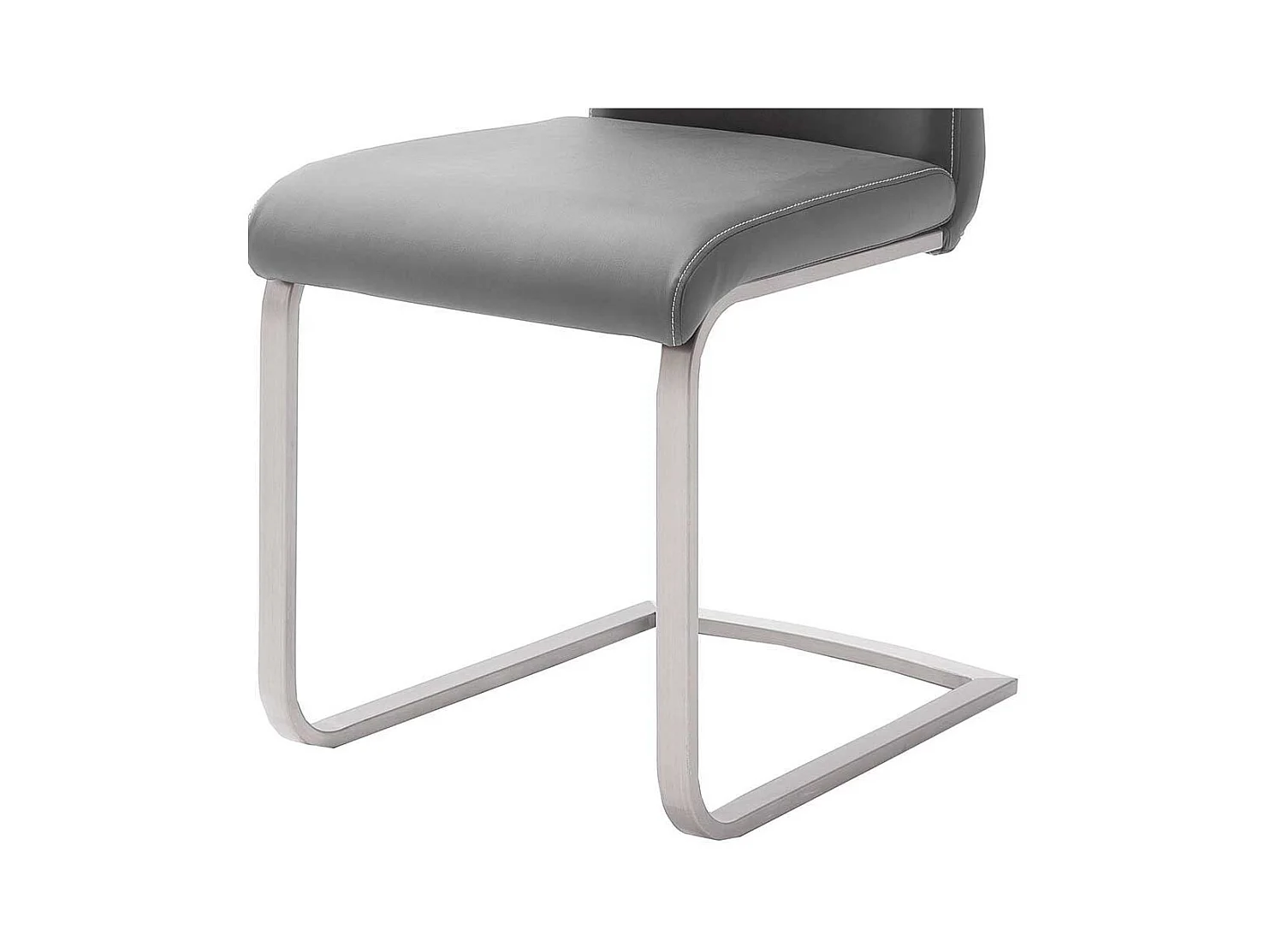 Grauer Freischwinger mit Griff Edelstahl (4er Set)