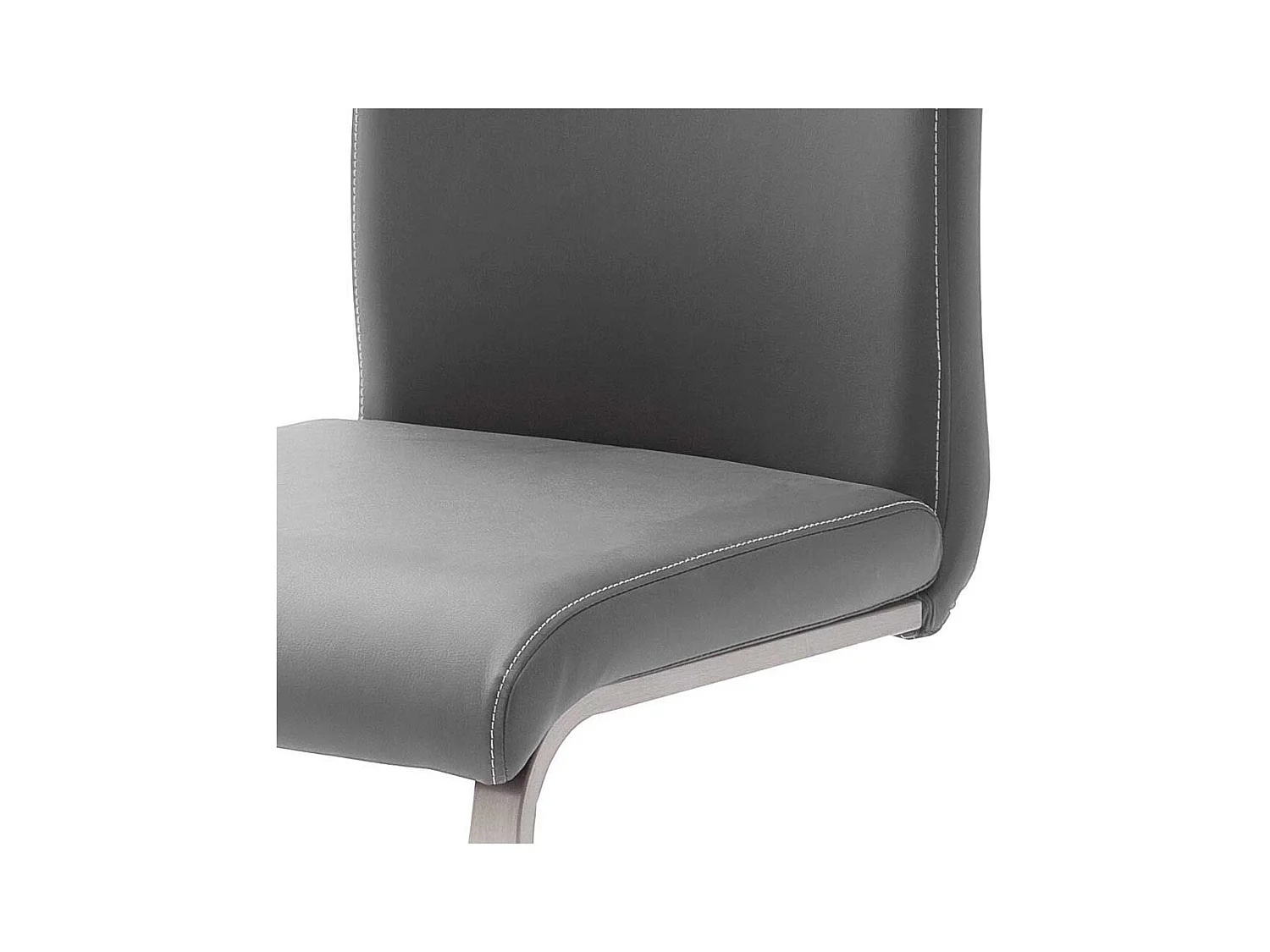 Grauer Freischwinger mit Griff Edelstahl (4er Set)