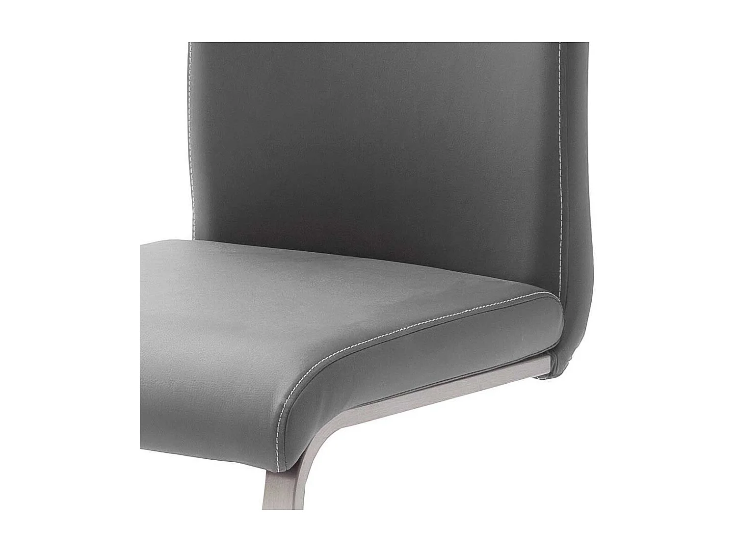 Grauer Freischwinger mit Griff Edelstahl (4er Set)