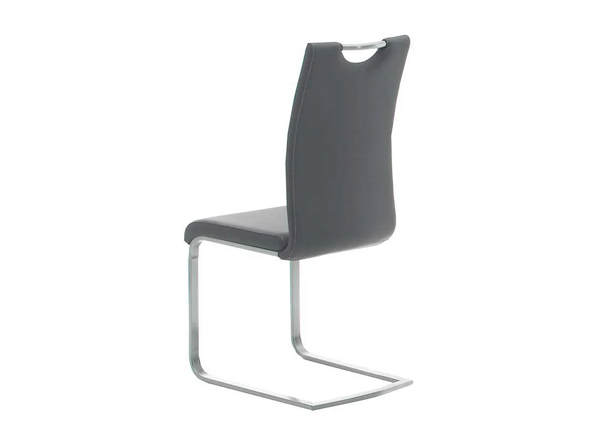 Grauer Freischwinger mit Griff Edelstahl (4er Set)