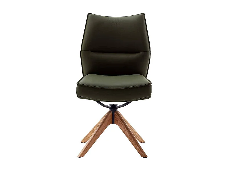 Polsterstuhl Esszimmerstuhl drehbar aus Echtleder (2er Set)