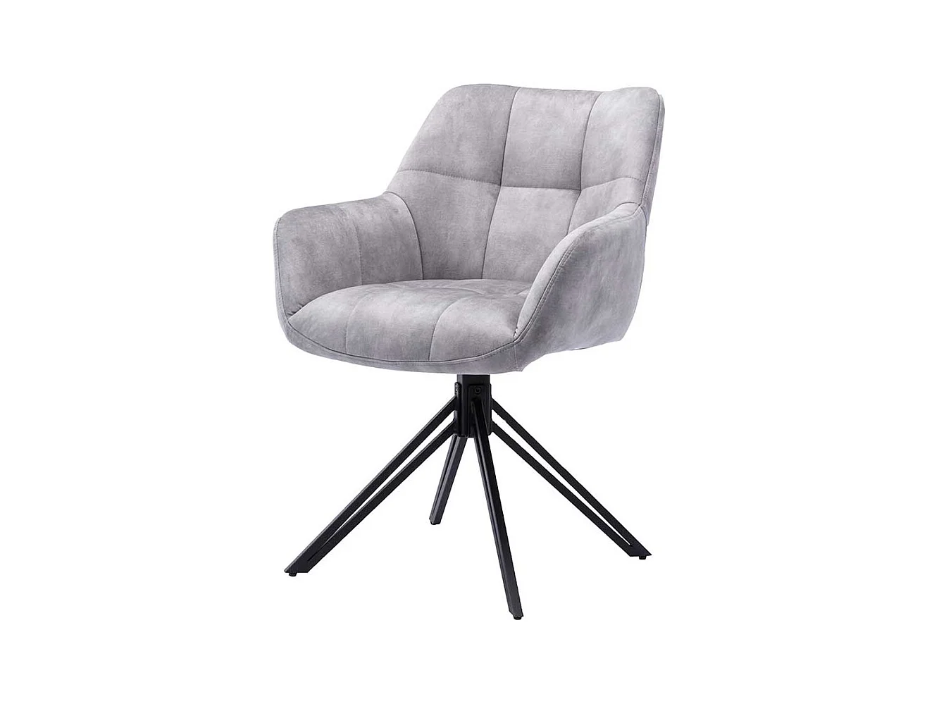 Polsterstuhl Set modern in Grau und Schwarz drehbarem Gestell aus Metall (2er Set)