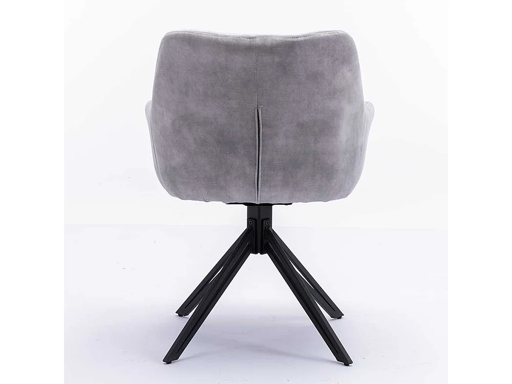 Polsterstuhl Set modern in Grau und Schwarz drehbarem Gestell aus Metall (2er Set)