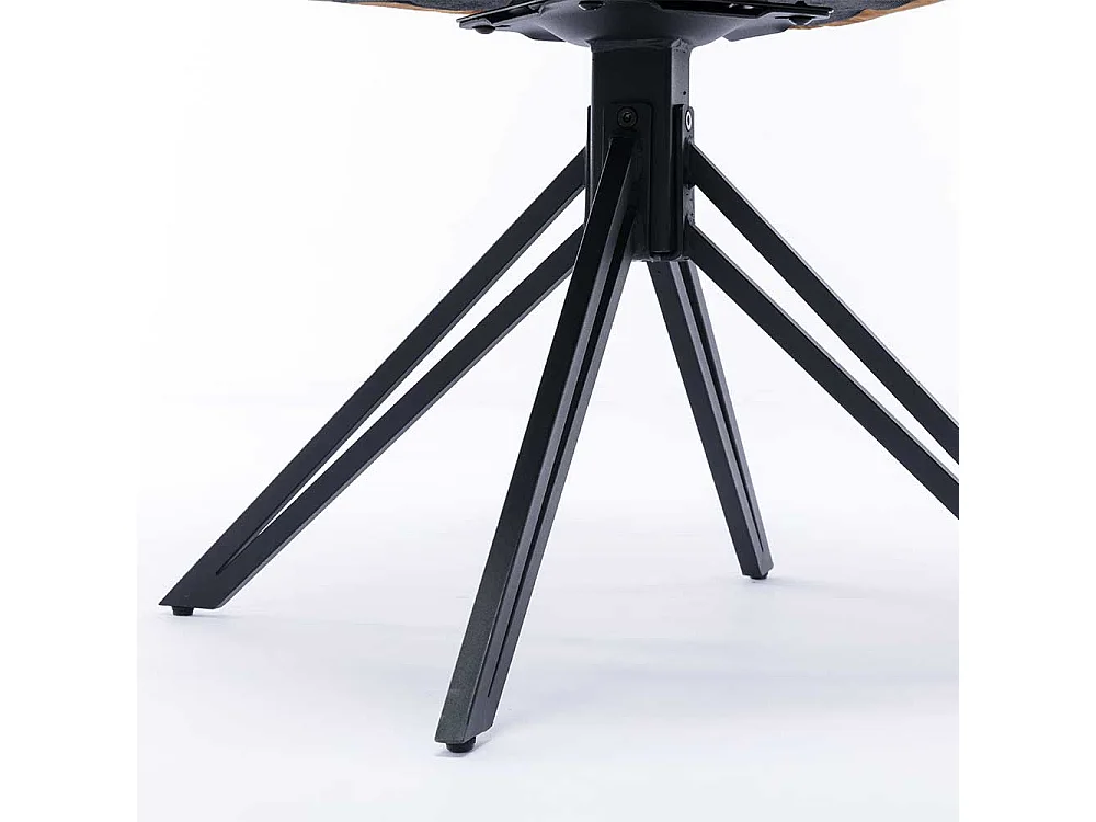 Polsterstuhl Set modern in Grau und Schwarz drehbarem Gestell aus Metall (2er Set)