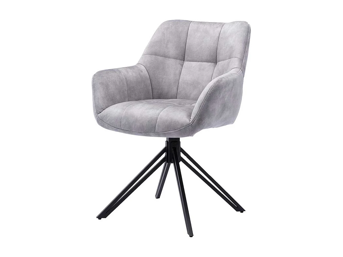 Polsterstuhl Set modern in Grau und Schwarz drehbarem Gestell aus Metall (2er Set)