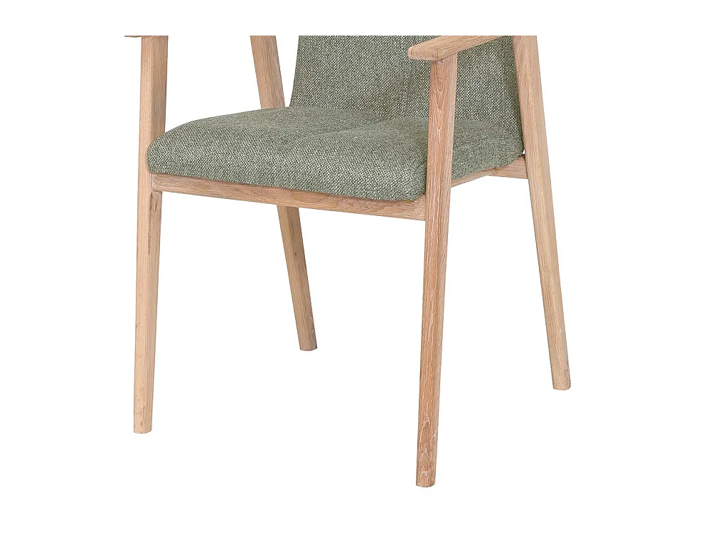 Esstischstuhl in Grün Webstoff Armlehnen