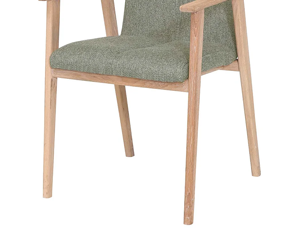 Esstischstuhl in Grün Webstoff Armlehnen