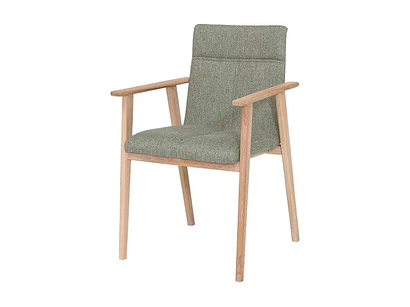 Esstischstuhl in Grün Webstoff Armlehnen