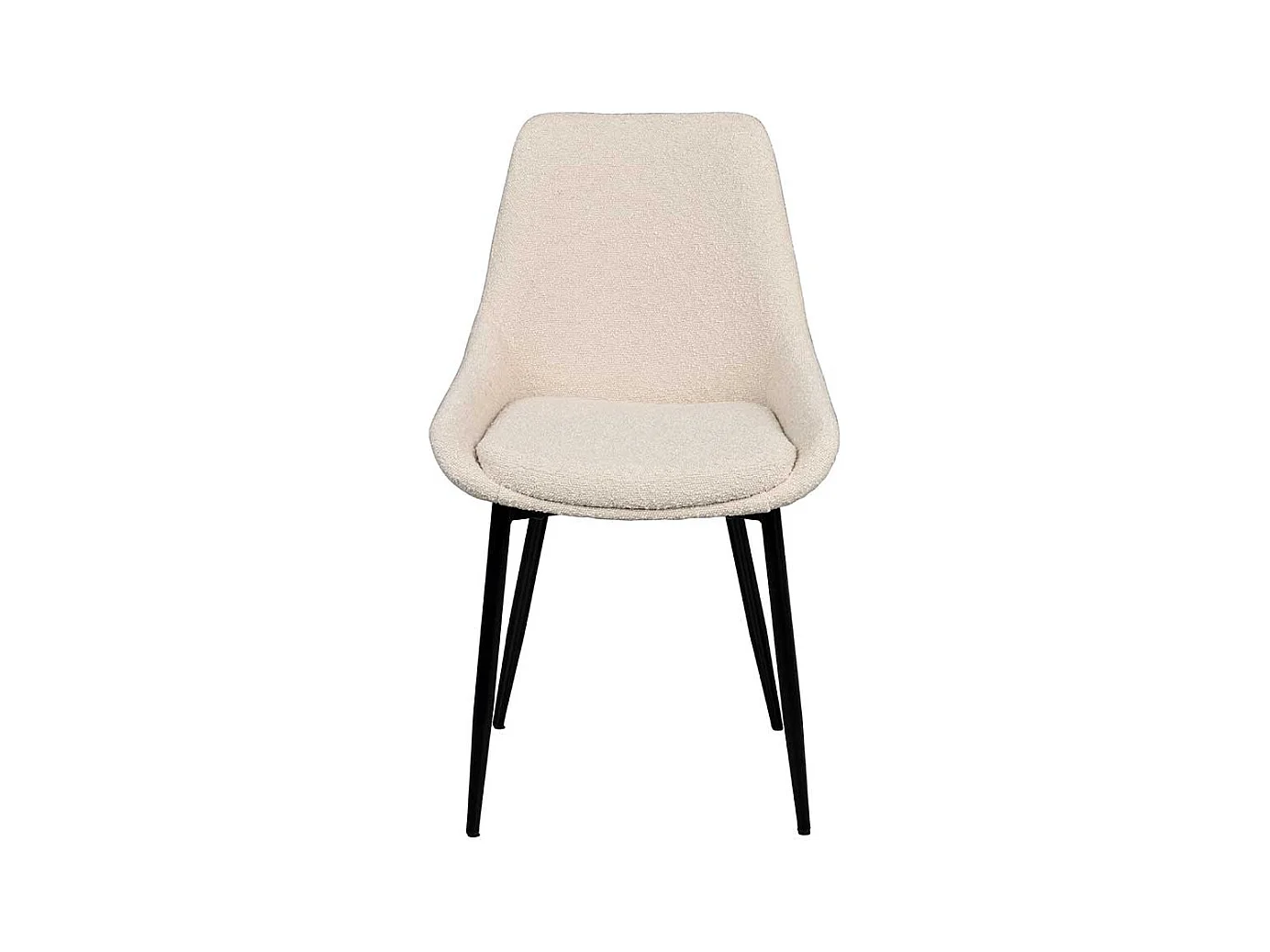 Boucle Polsterstühle in Beige Gestell aus Metall (2er Set)