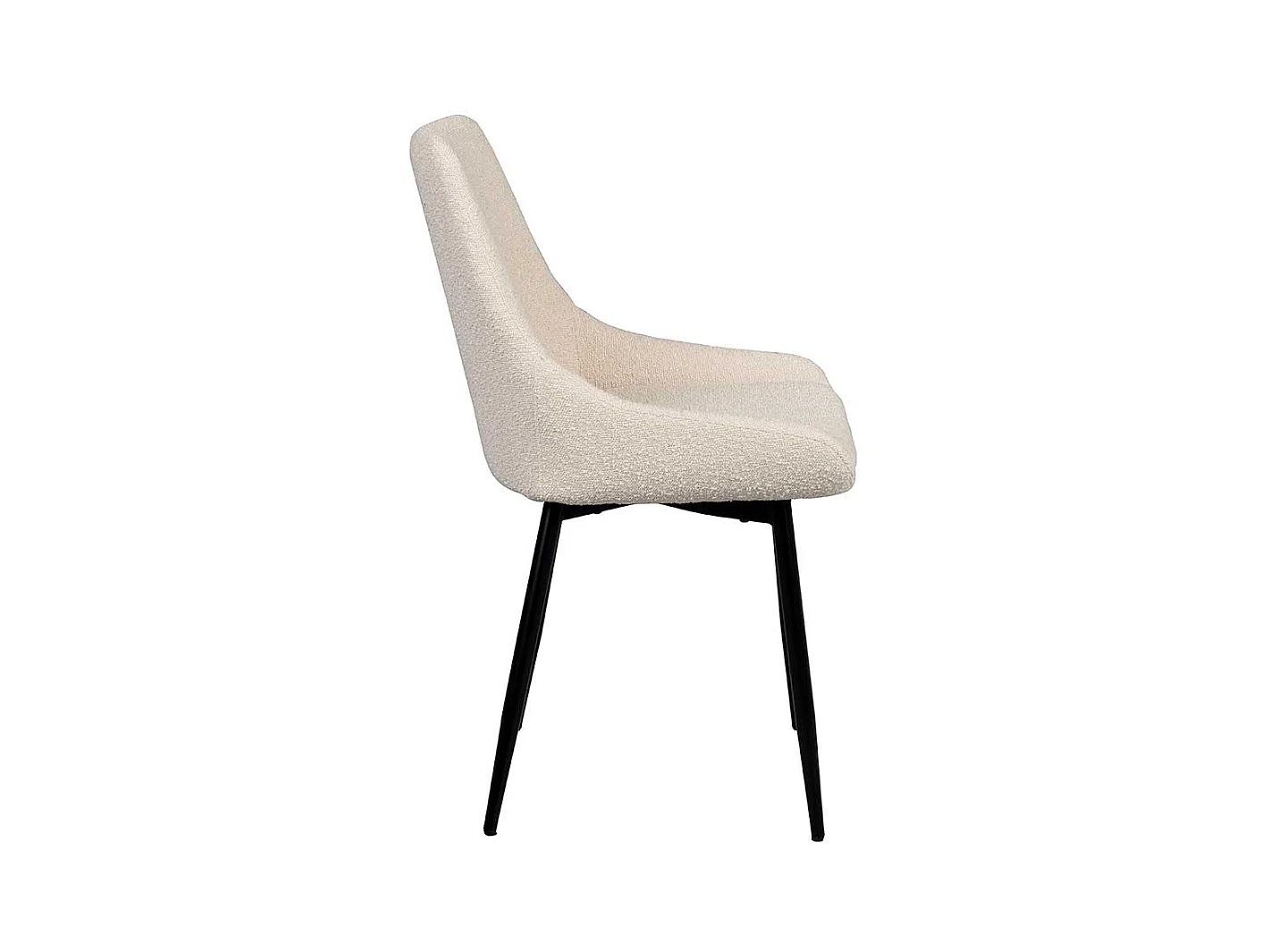 Boucle Polsterstühle in Beige Gestell aus Metall (2er Set)