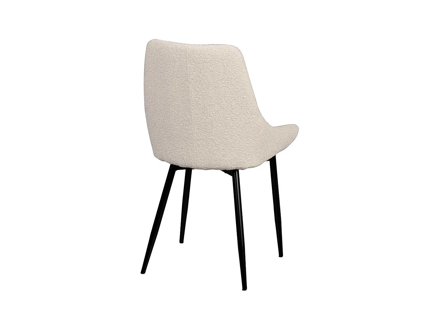 Boucle Polsterstühle in Beige Gestell aus Metall (2er Set)