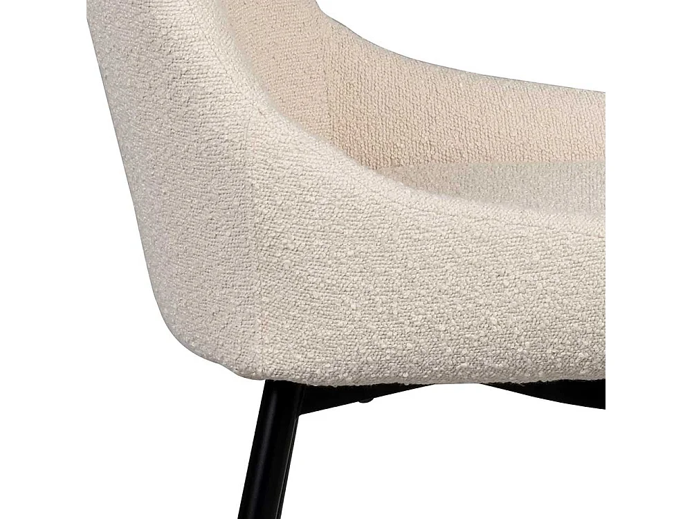 Boucle Polsterstühle in Beige Gestell aus Metall (2er Set)