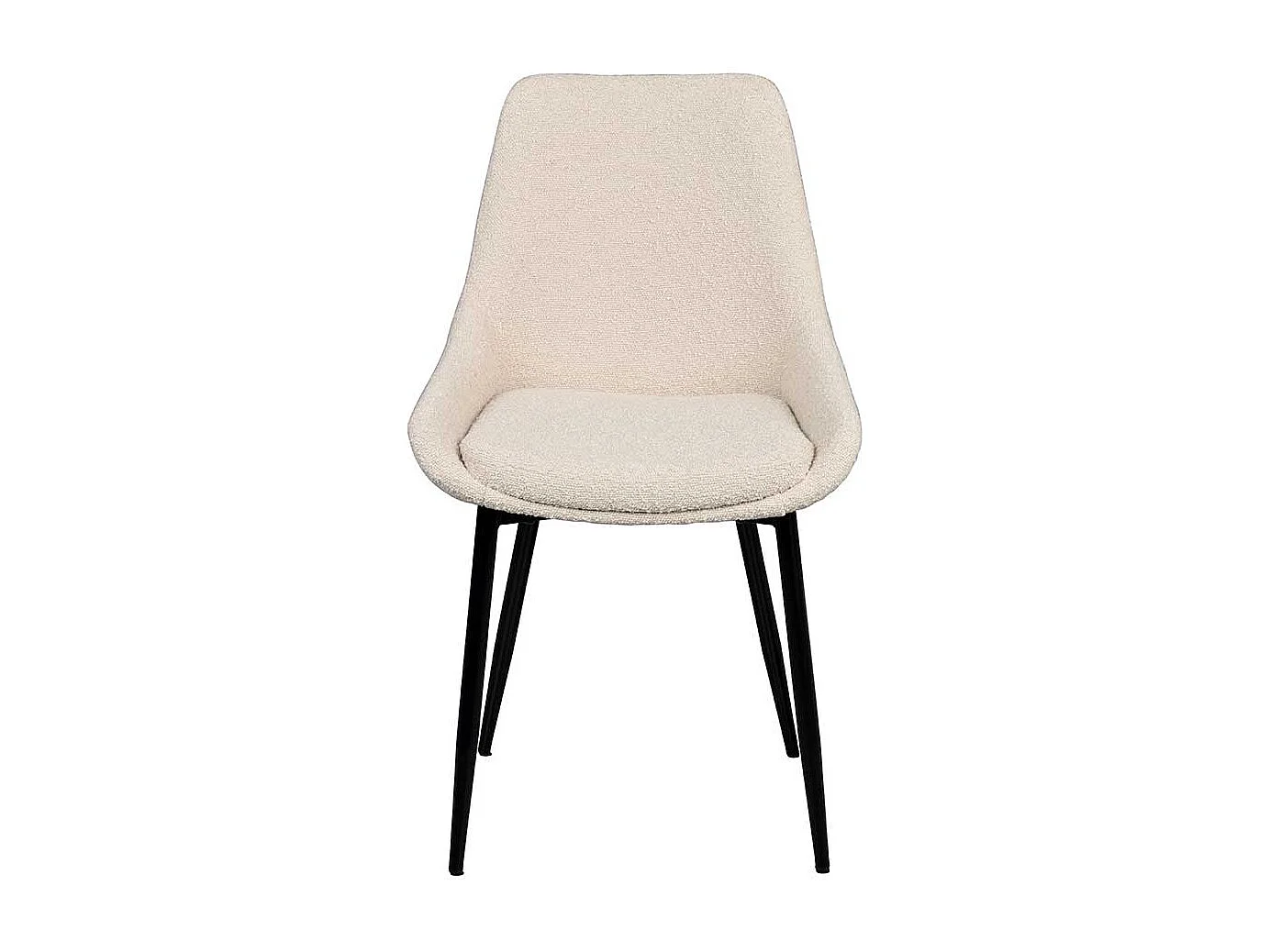 Boucle Polsterstühle in Beige Gestell aus Metall (2er Set)