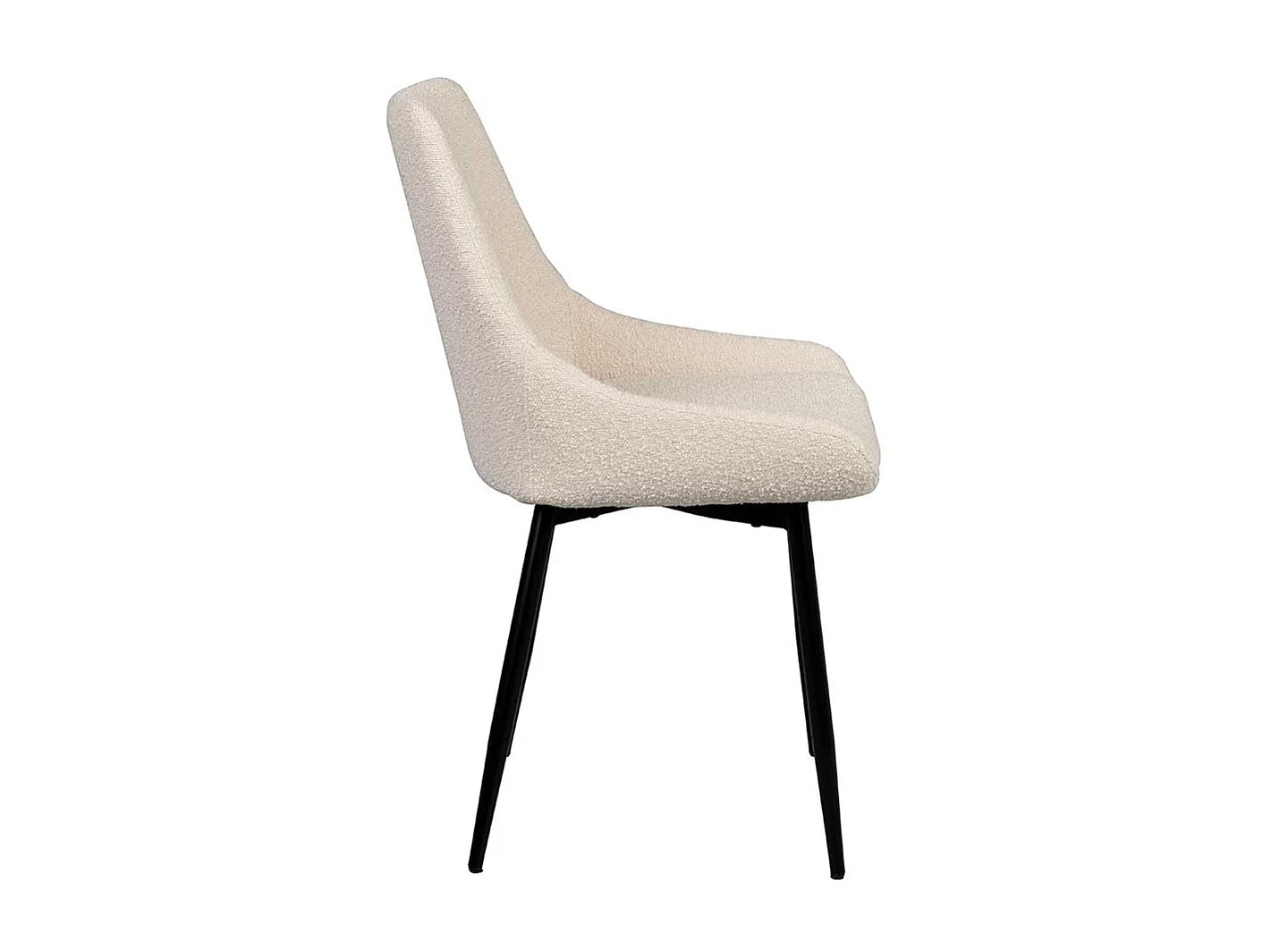 Boucle Polsterstühle in Beige Gestell aus Metall (2er Set)