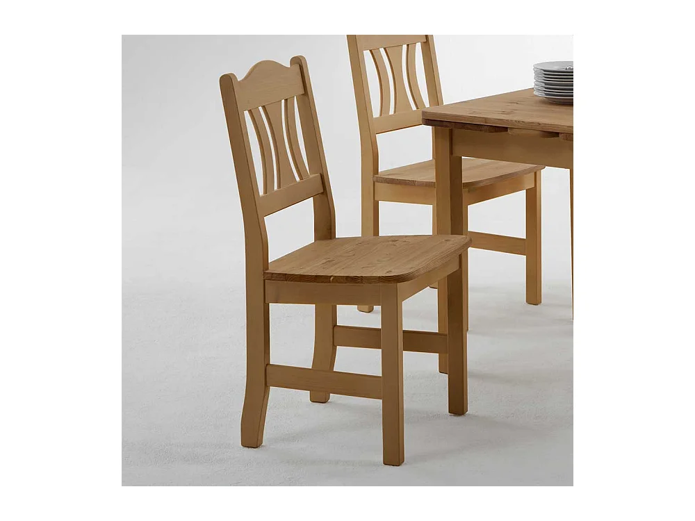 Massivholzstuhl aus Kiefer Landhaus Design (2er Set)