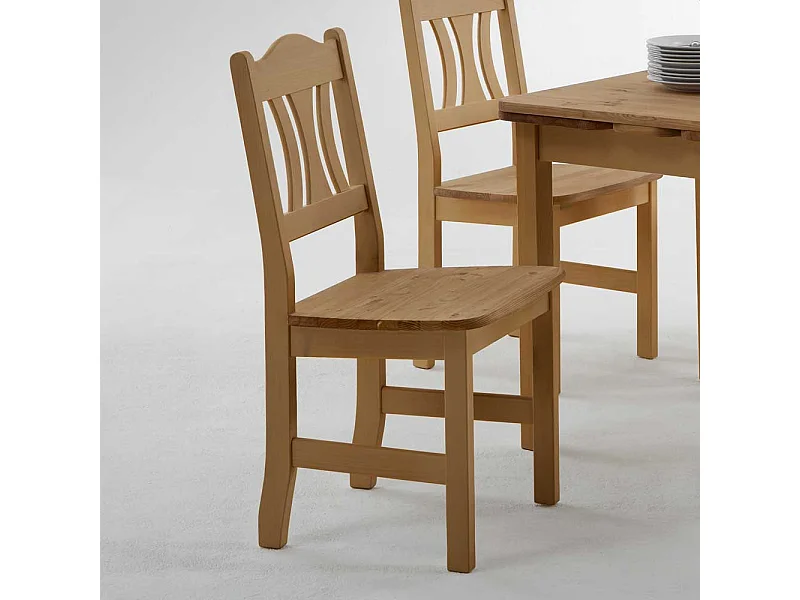 Massivholzstuhl aus Kiefer Landhaus Design (2er Set)