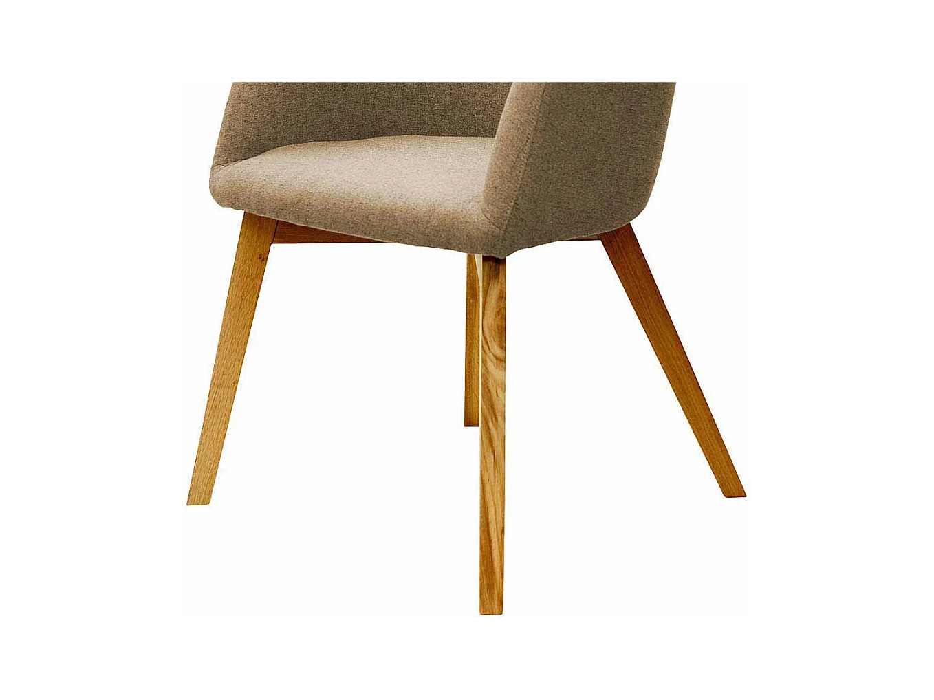 Armlehnstuhl in Beige Stoff Holzbeine