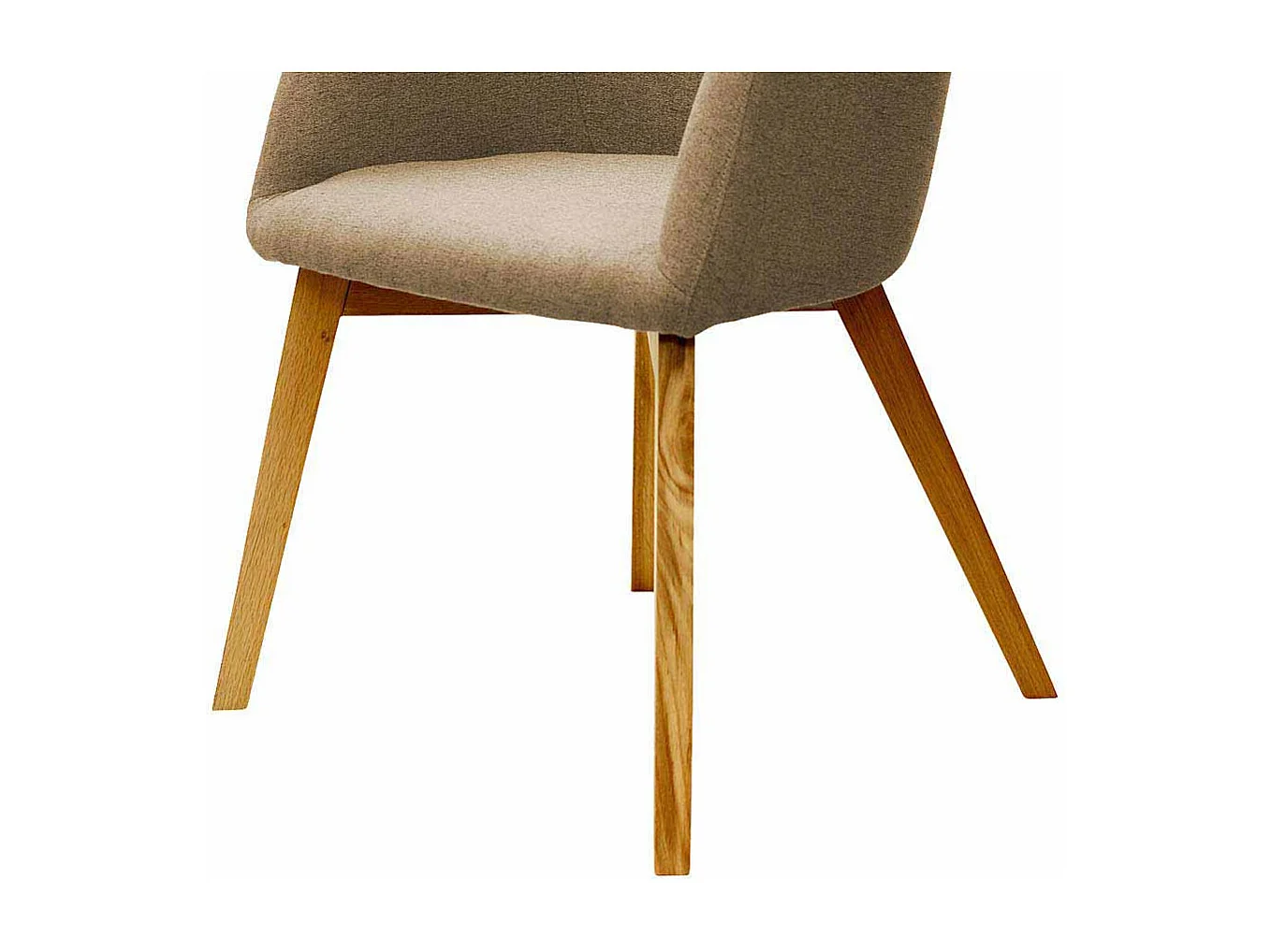 Armlehnstuhl in Beige Stoff Holzbeine