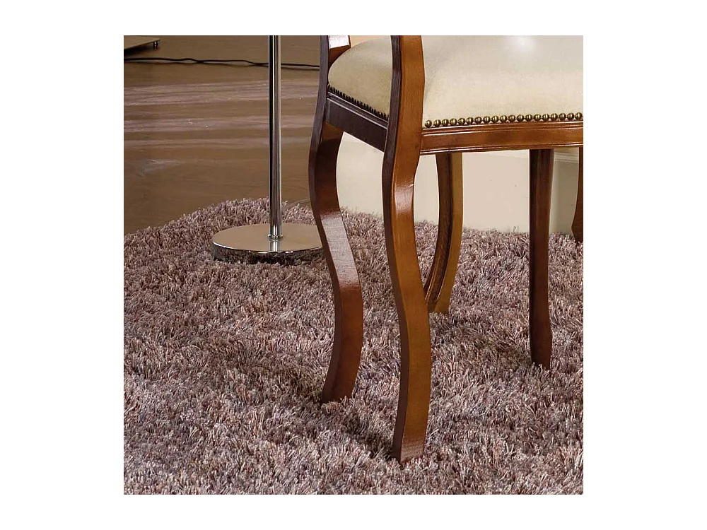 Esszimmerstuhl in Nussbaumfarben und Creme Weiß italienischen Design